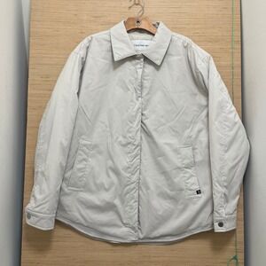 Calvin Klein Jeans Beige Quilted Snap Front Jacket Lightweight Men's L